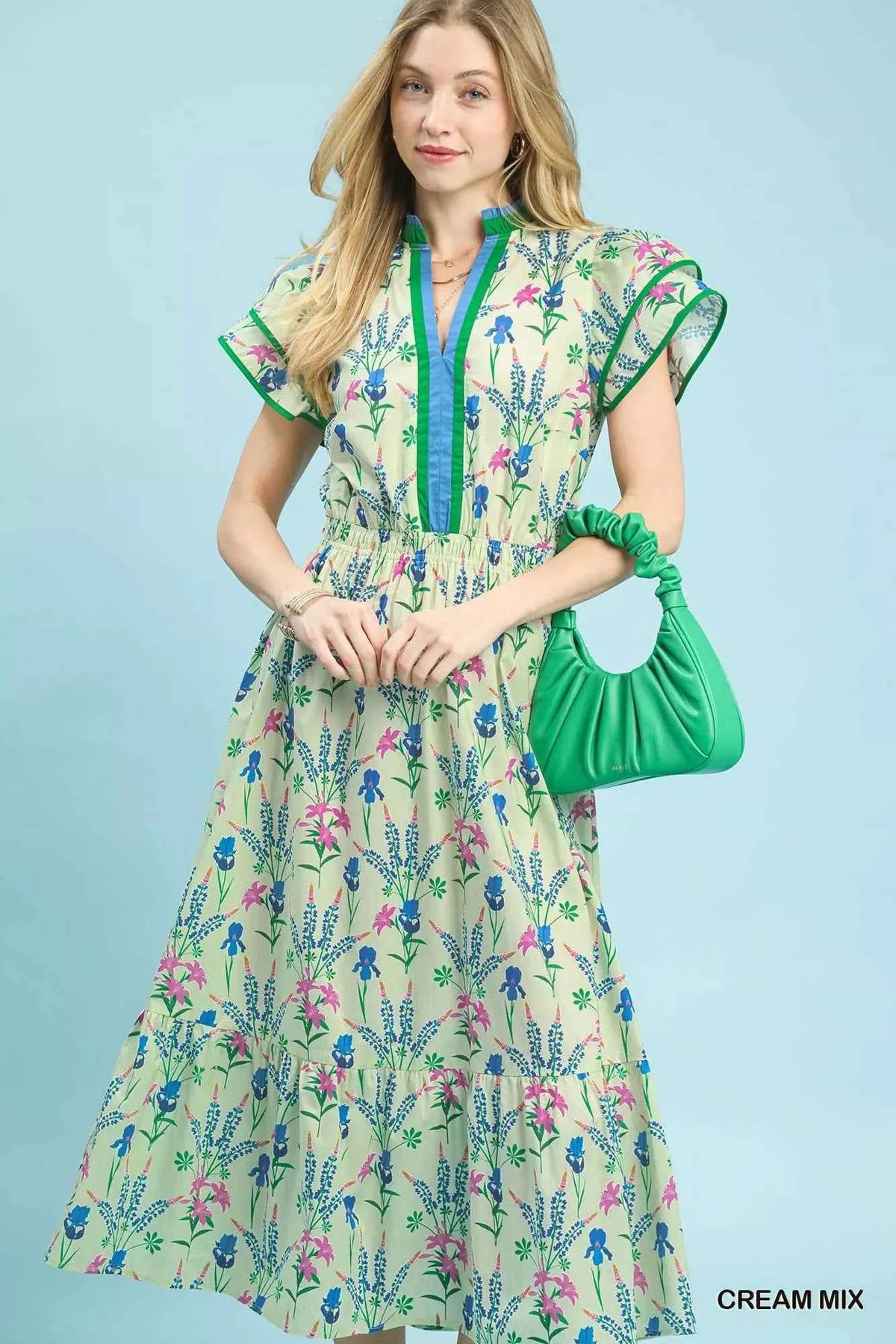 Umgee Mix Floral Midi Dress