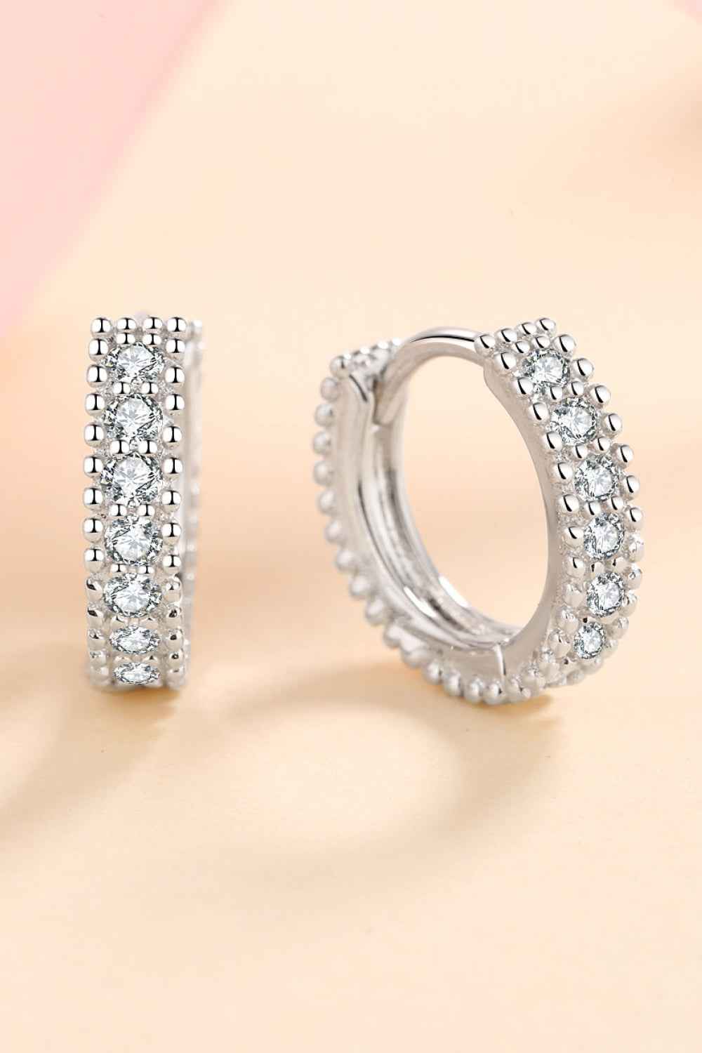 925 Silver Moissanite Huggie Earrings