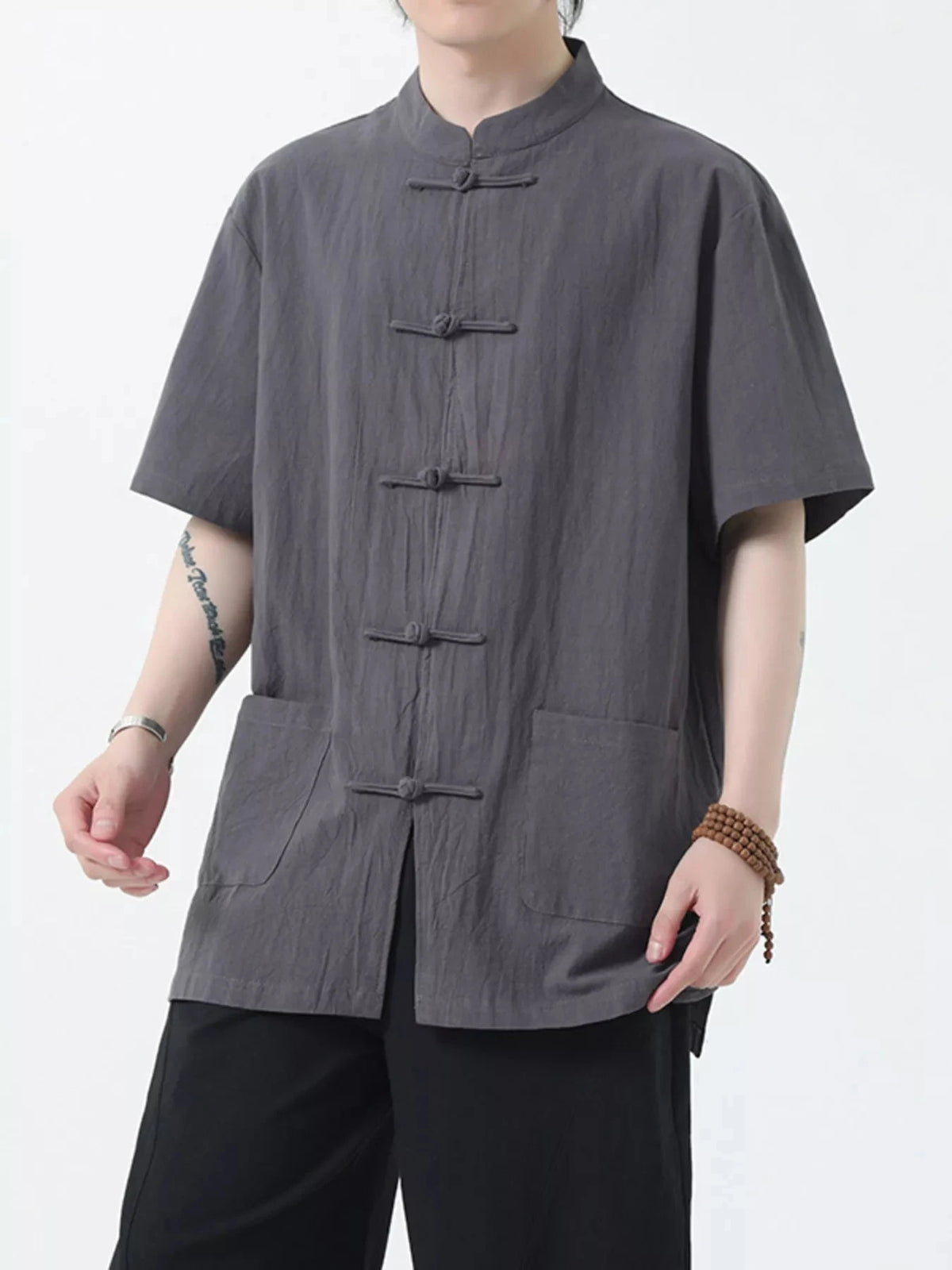 Men's Plus Size Chinese Style Short-Sleeve Shirt