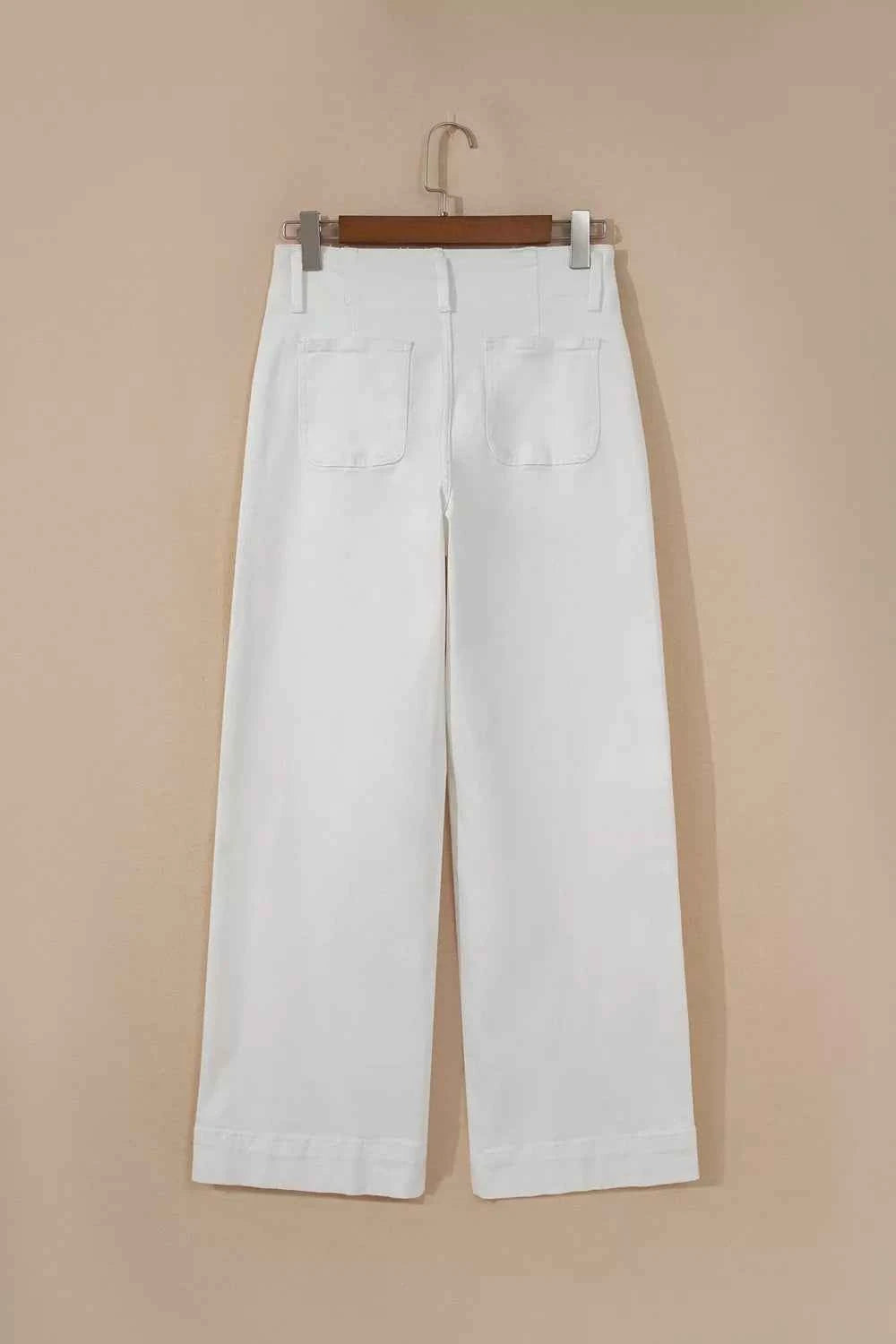 2-Button High Waist Wide Leg Jeans
