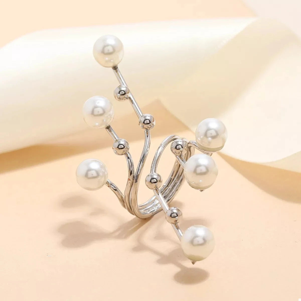 Alloy Pearl Bypass Ring