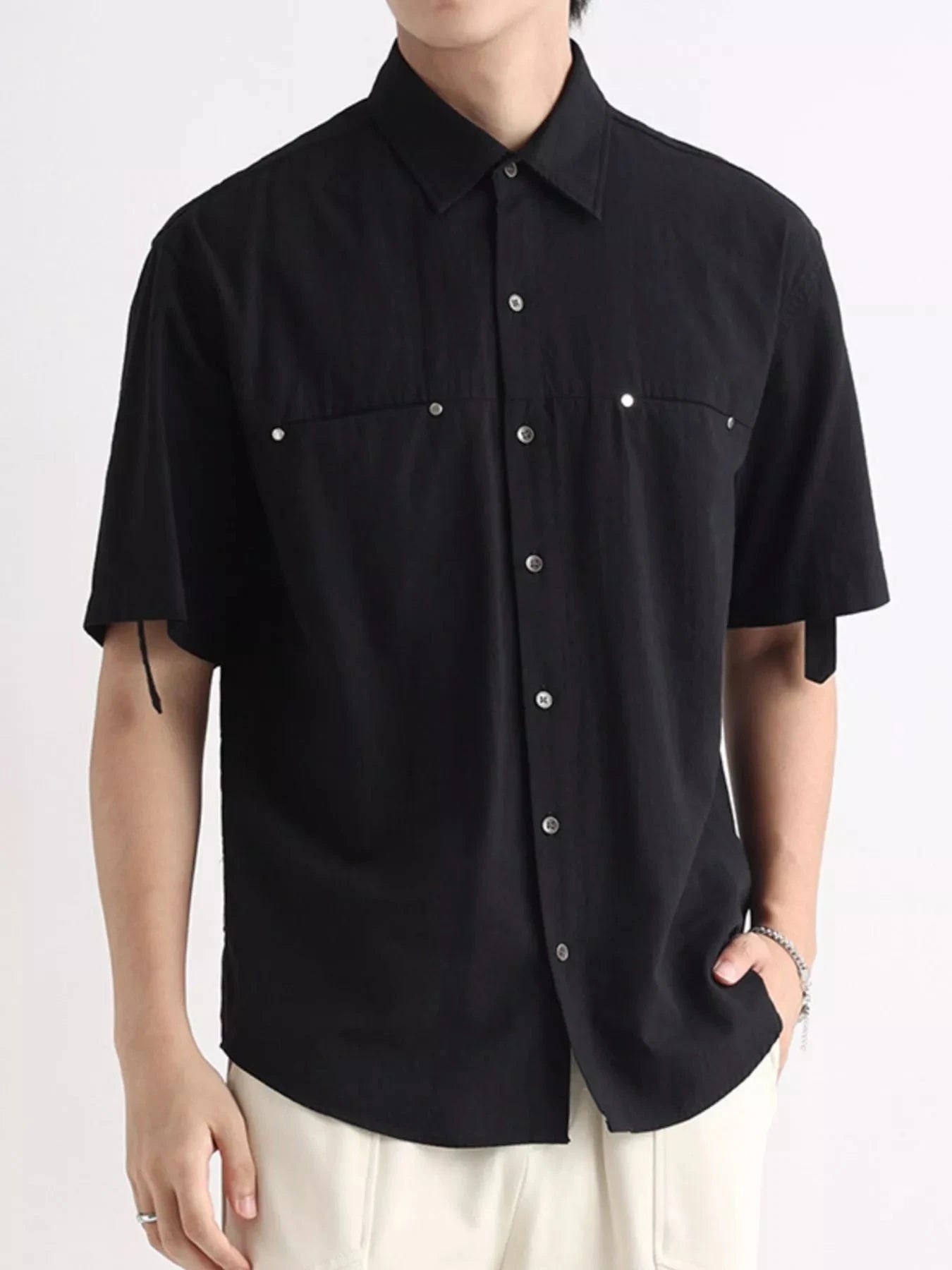 Men's Plus Size Short Sleeve Button-Down Shirt