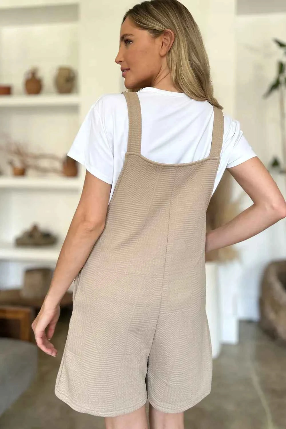 Double Take Textured Sleeveless Romper