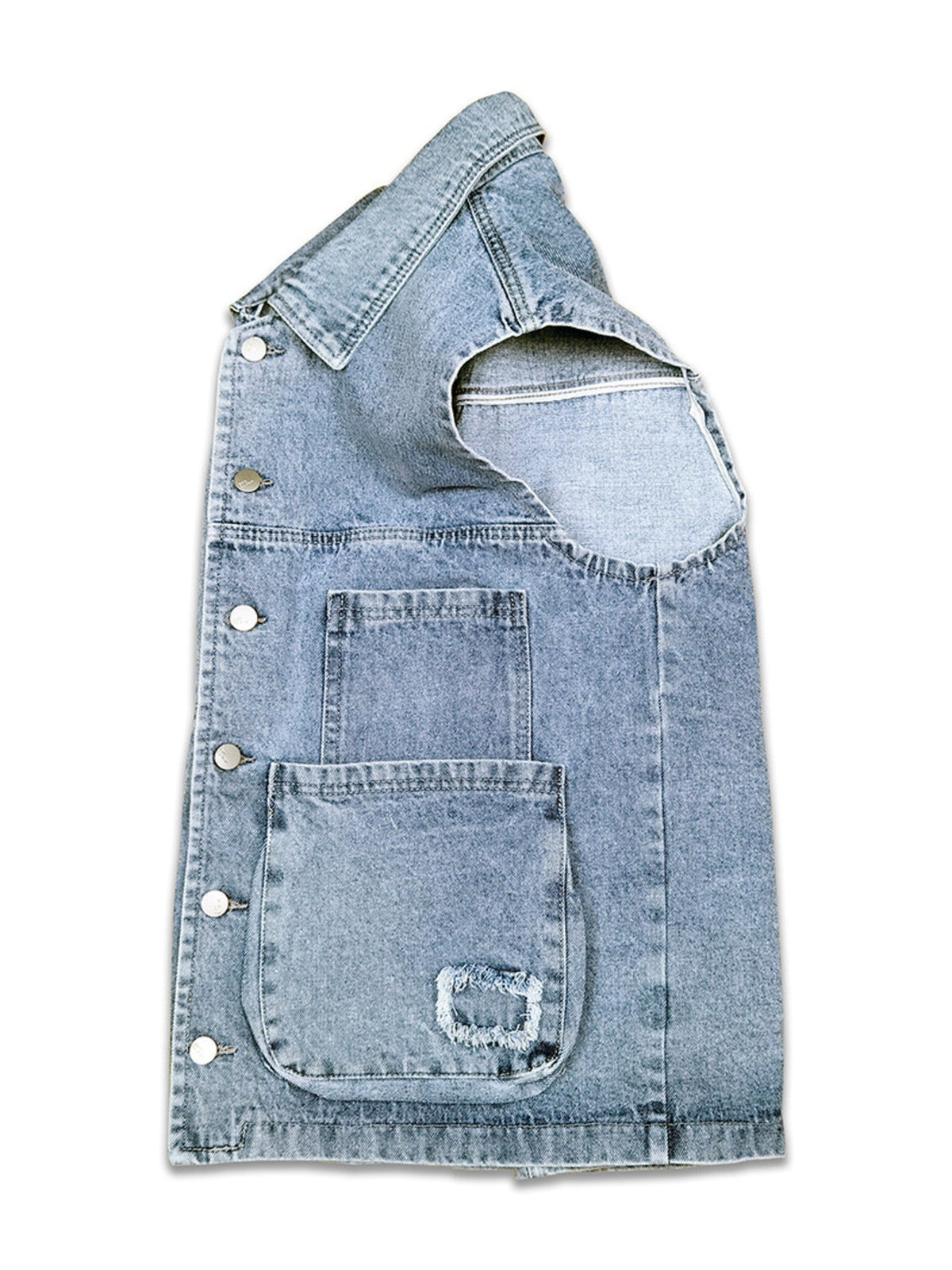 Men's Plus Size Vintage Washed Denim Vest