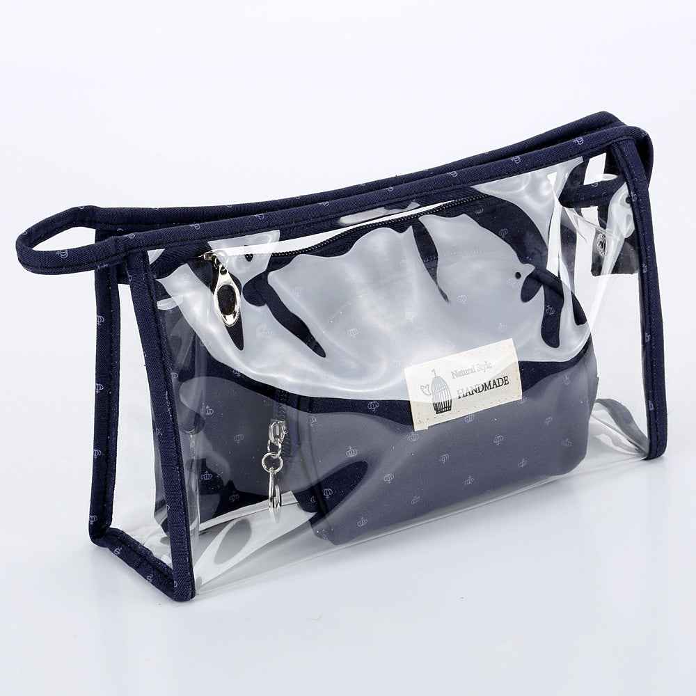 Transparent Three-piece Cosmetic Bag Travel Makeup Bag Set