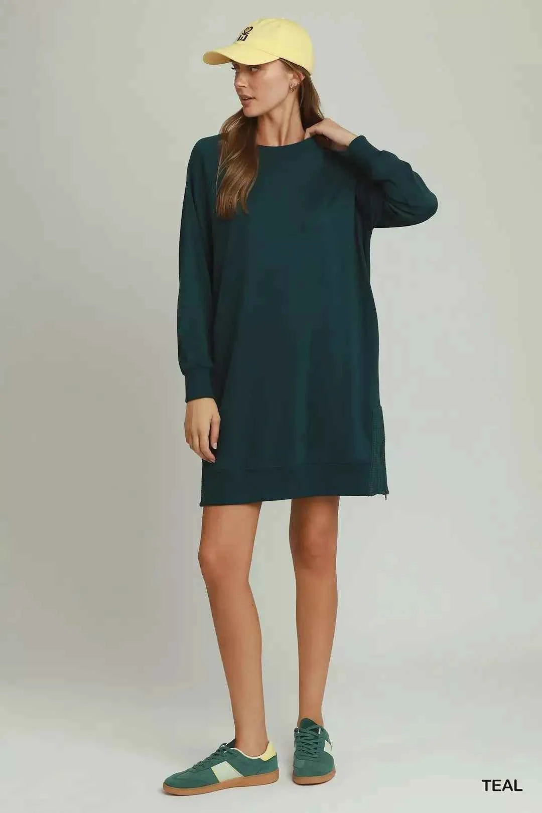 Umgee Side Crochet Zipper Detailed Dress