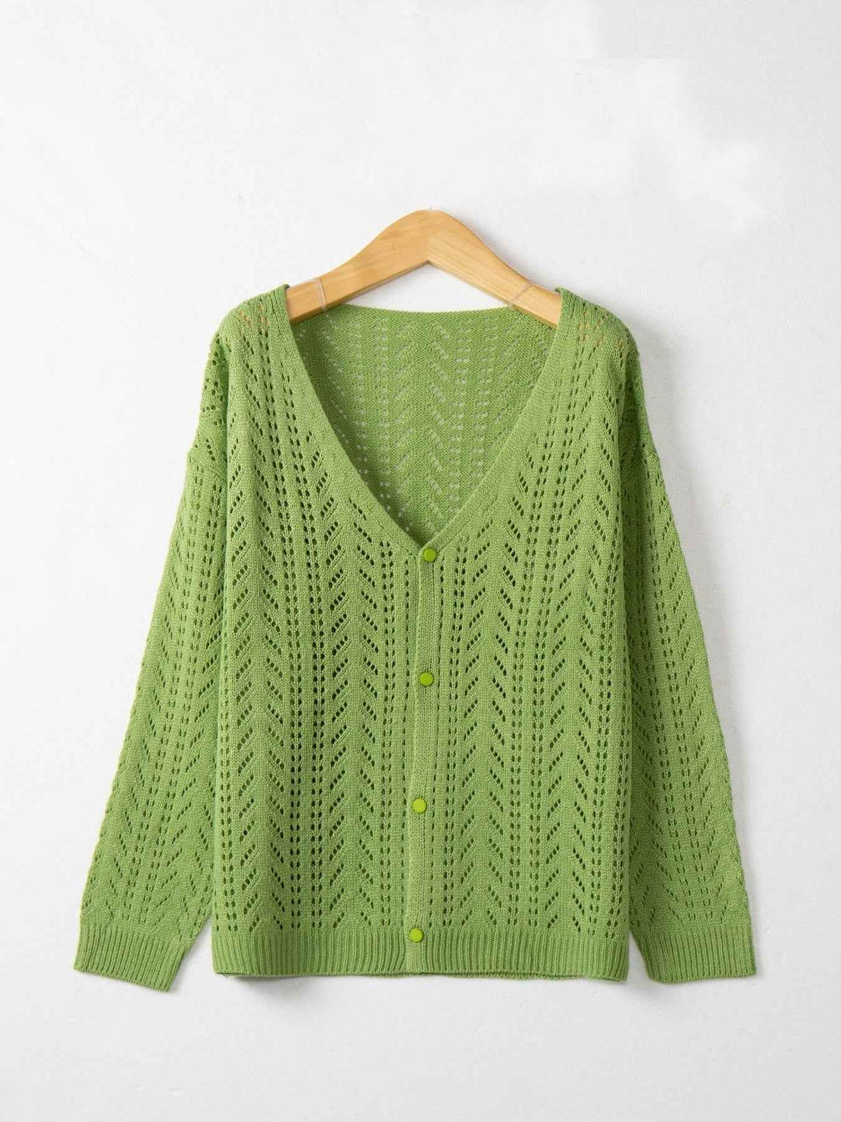 Openwork V-Neck Cardigan