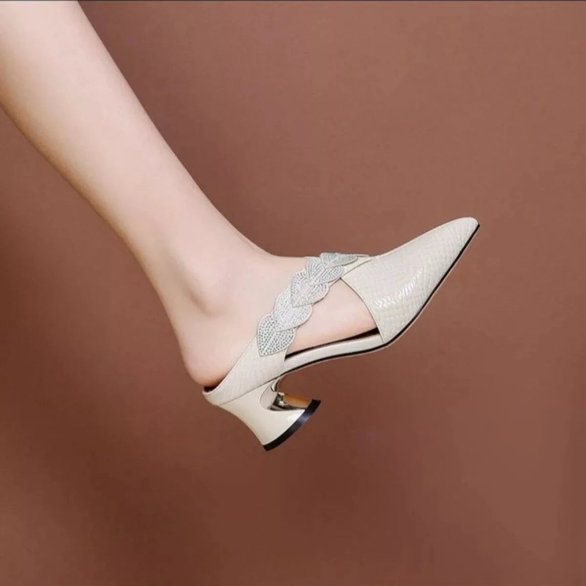 Point Toe Block Heels Sandals
