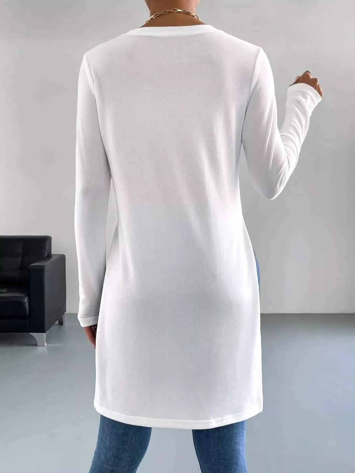 Long Sleeve Side Slit T-Shirt