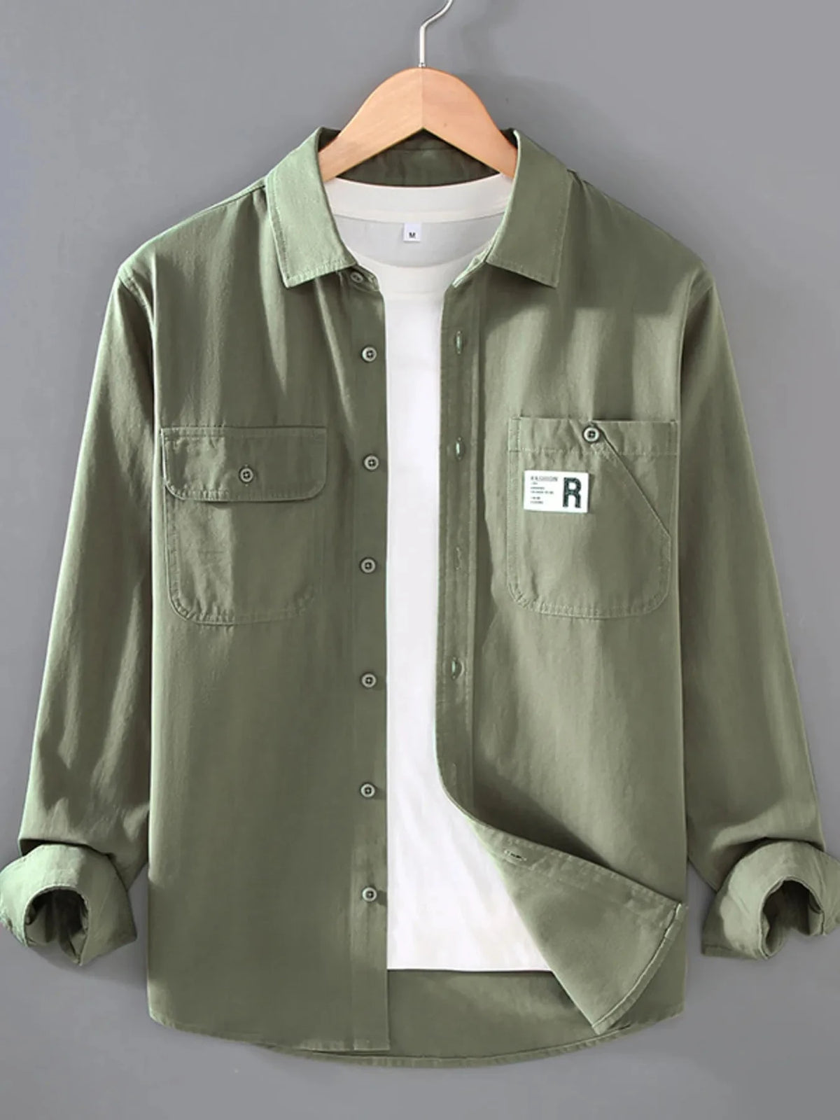 Men's Plus Size Casual Long-Sleeve Shirt