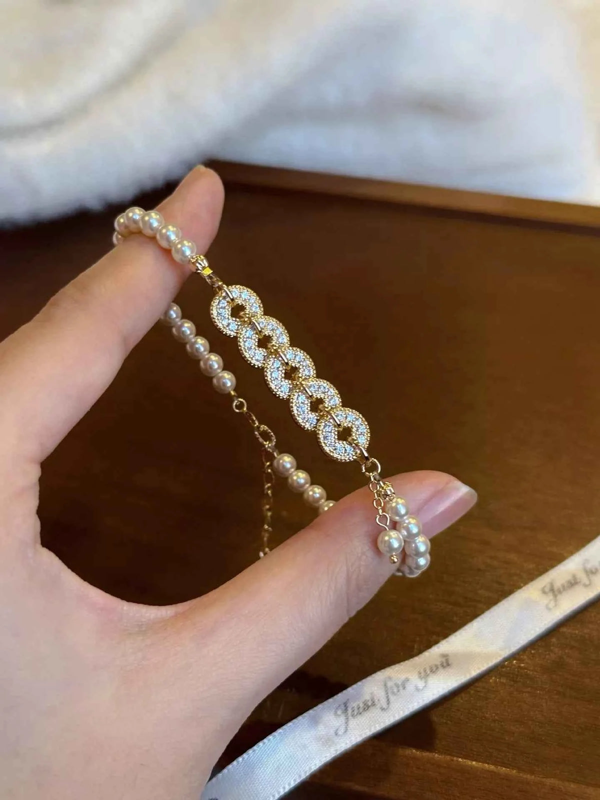 18K Gold-Plated Pearl Coin Bracelet