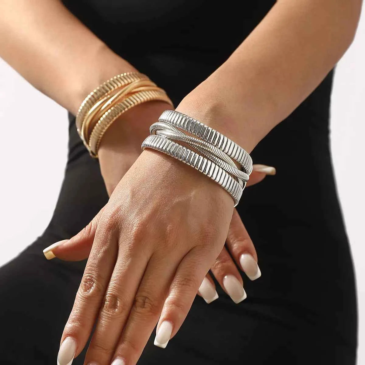 Multi-Layered Open Bracelet
