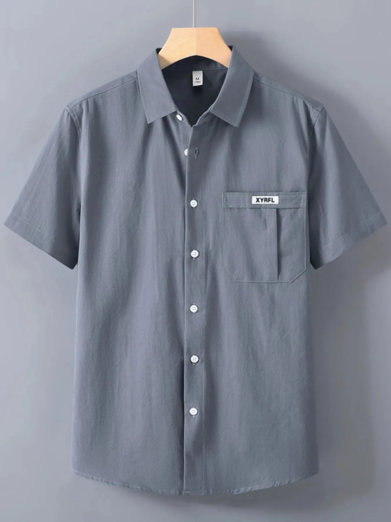 Men's Plus Size Button Up Short-Sleeve Shirt