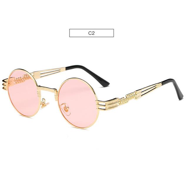 Spring Leg Round Frame Sunglasses - Amaryllisstores