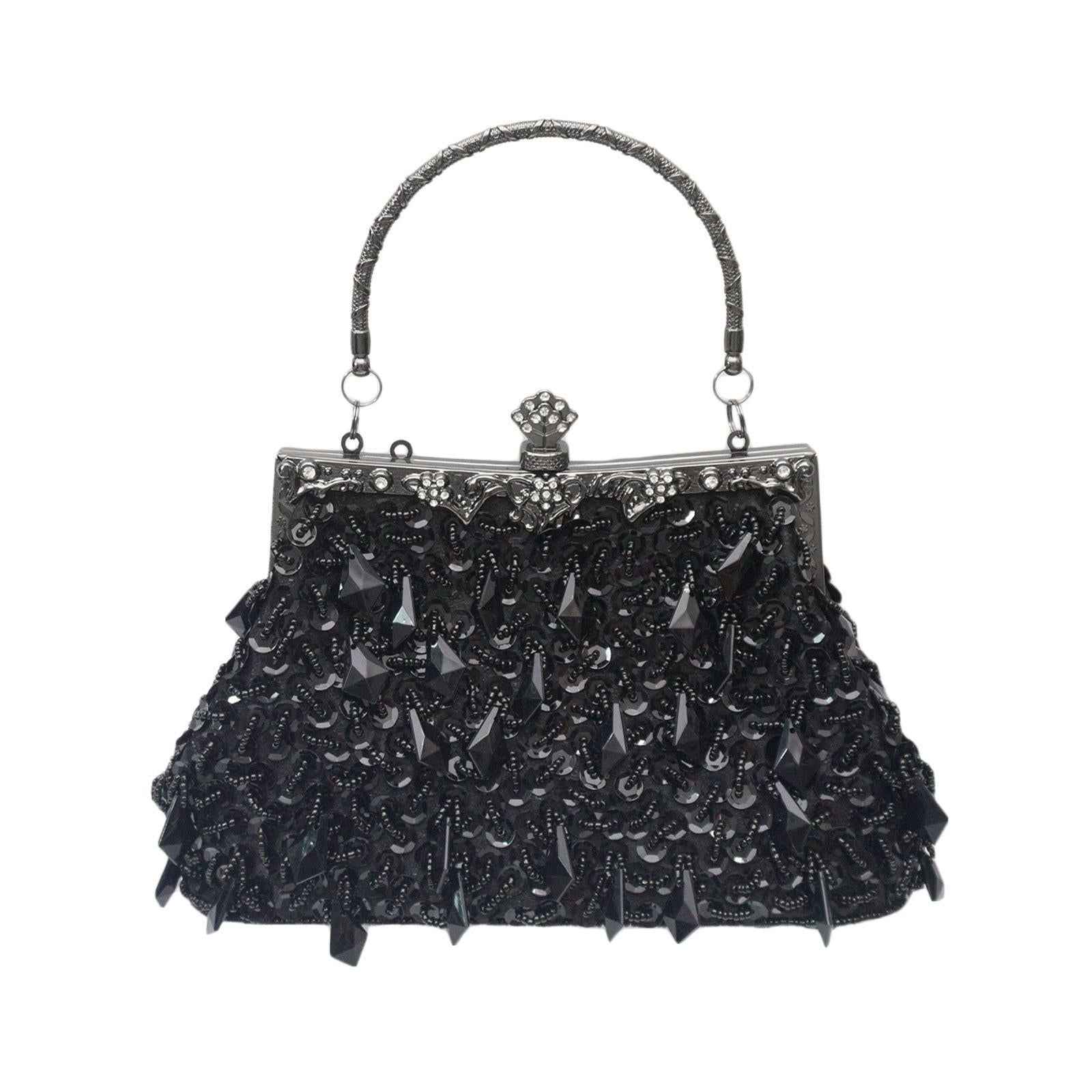 Acrylic Tassel-beaded Handbag With A Coin Purse Closure