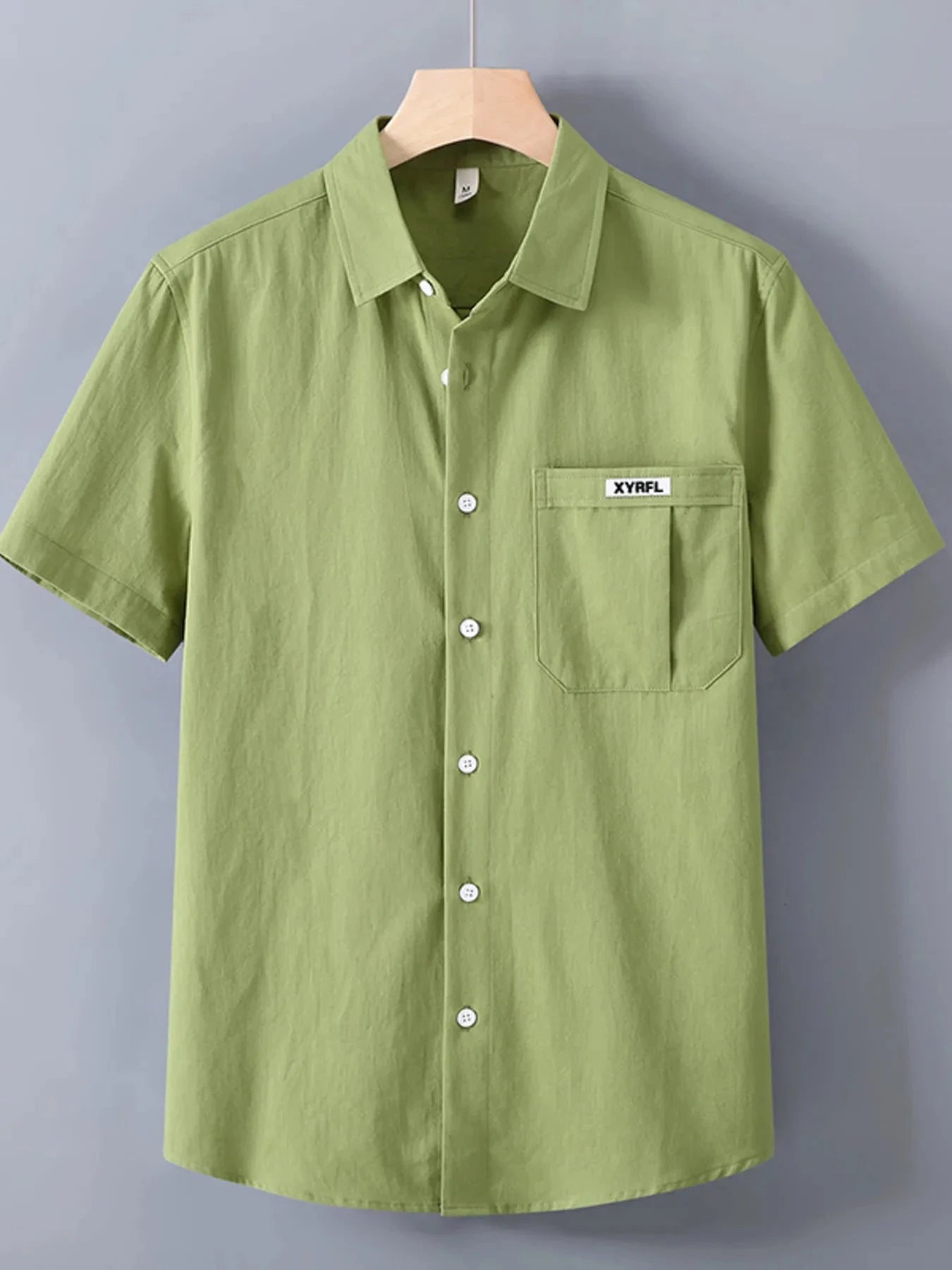 Men's Plus Size Button Up Short-Sleeve Shirt