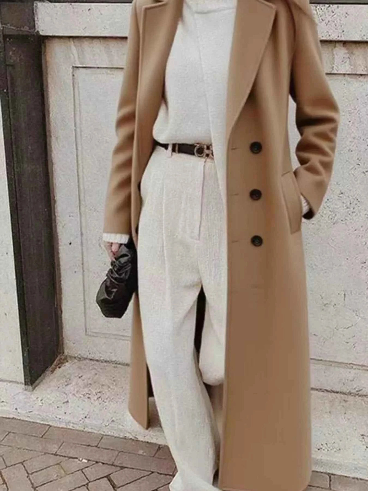 Double-Breasted Longline Overcoat