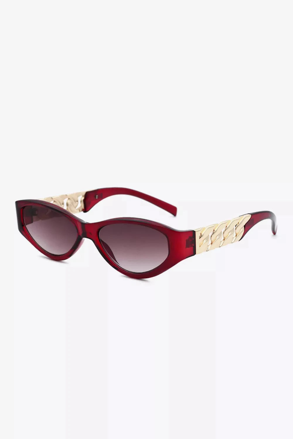 Chain Detail Temple Cat Eye Sunglasses
