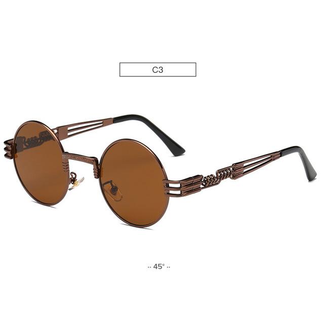 Spring Leg Round Frame Sunglasses - Amaryllisstores