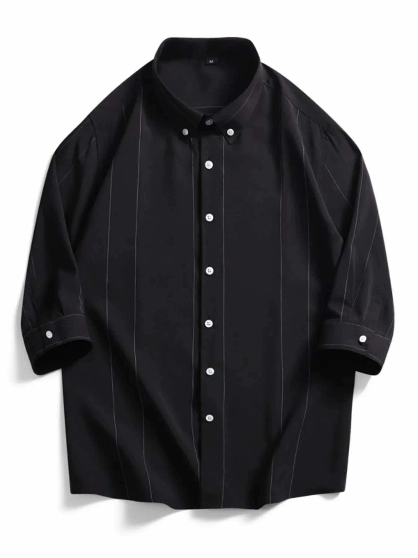 Men's Plus Size Stripe Button-Down Shirt