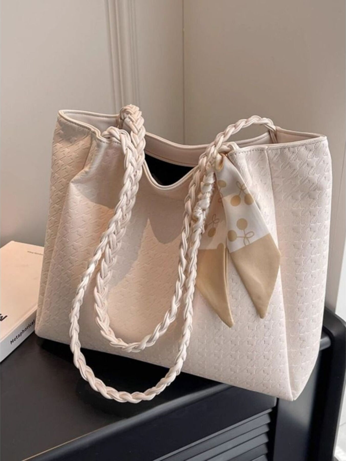 Braided Handle Tote Bag. Braided Handle Tote Bag