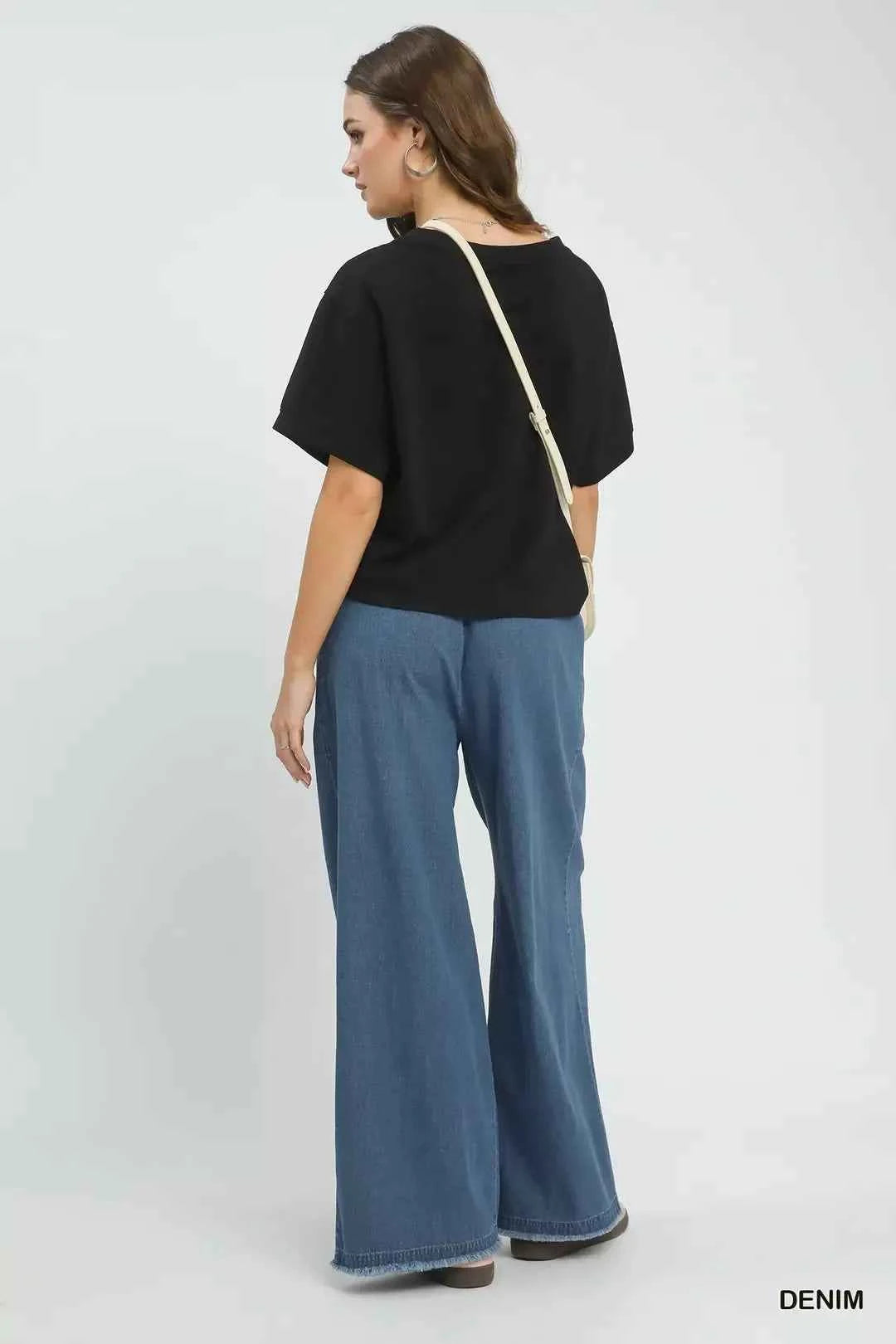 Umgee Stone Washed Wide Leg Pants