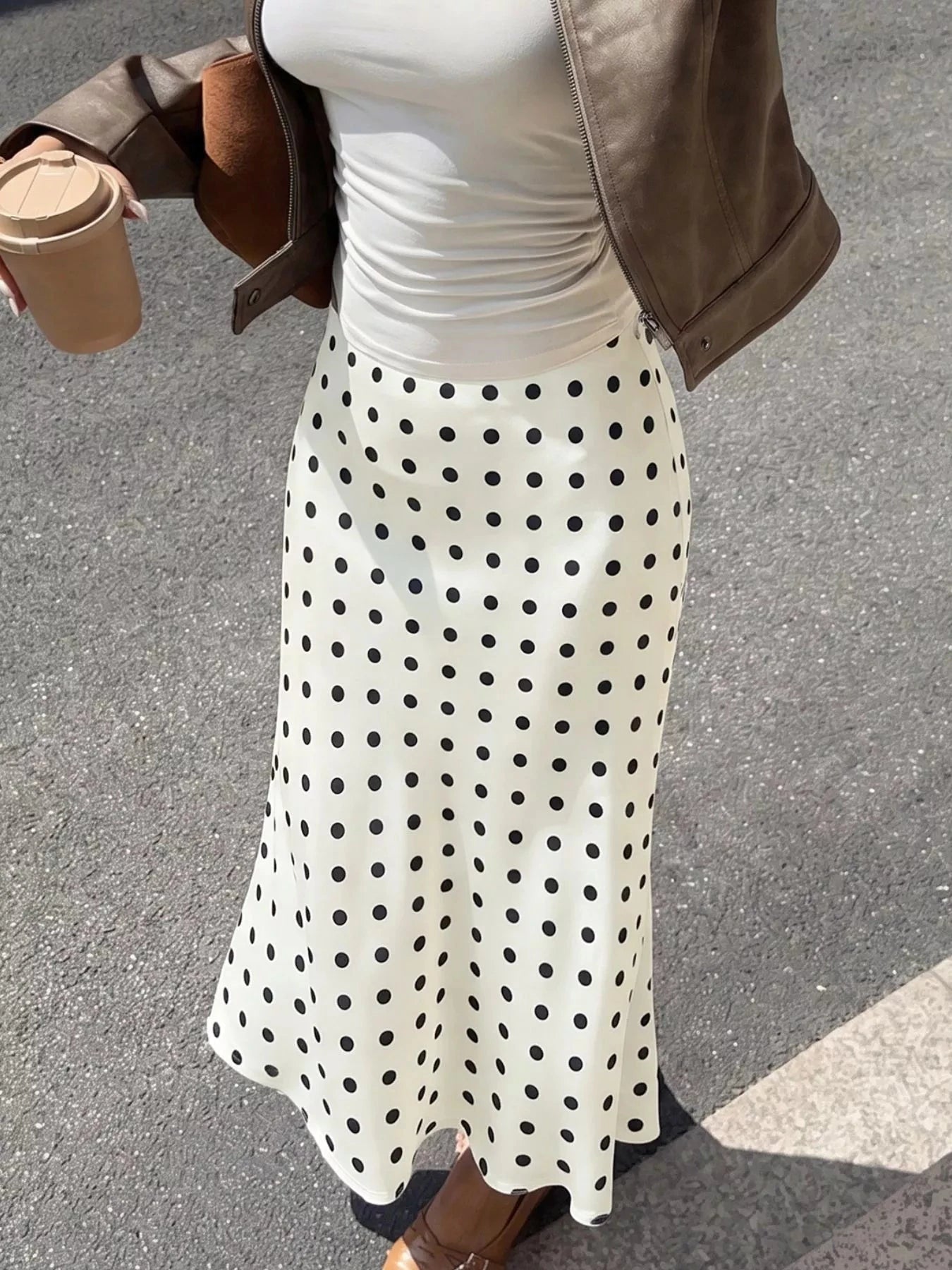 Polka Dot Midi Skirt. Polka Dot Midi Skirt