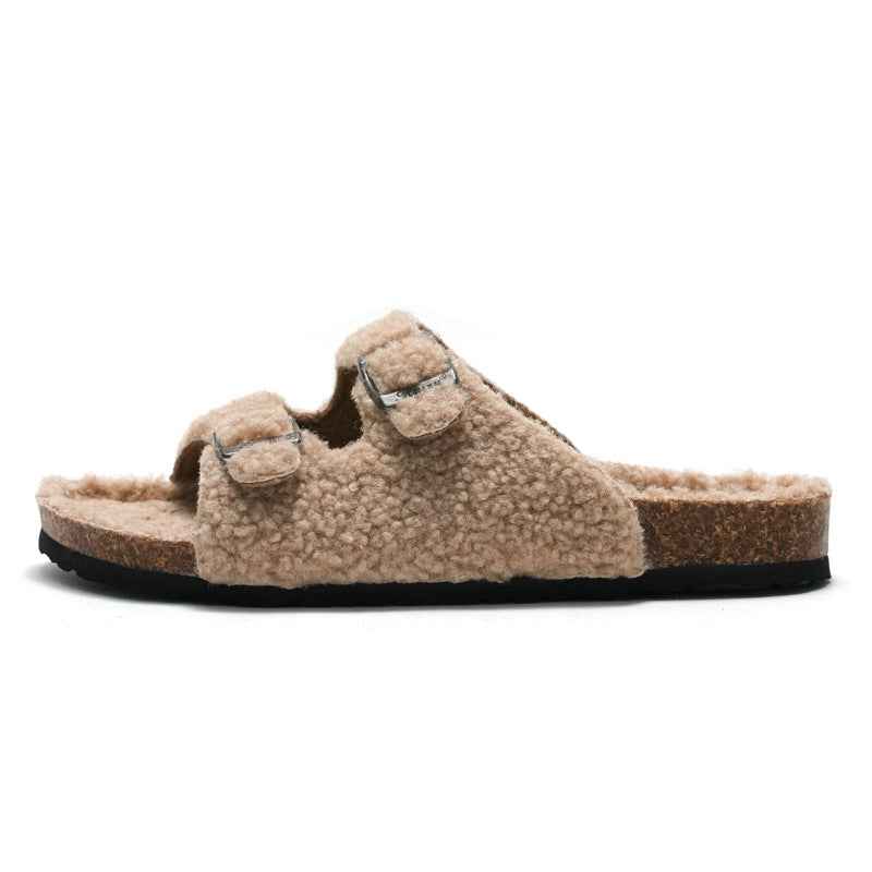 Women's Casual Beach Shoes Warm Buckle Slippers