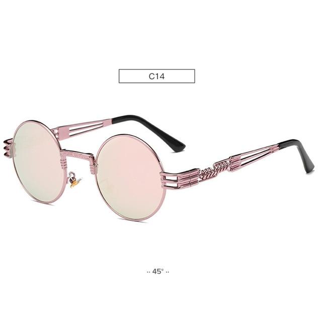 Spring Leg Round Frame Sunglasses - Amaryllisstores