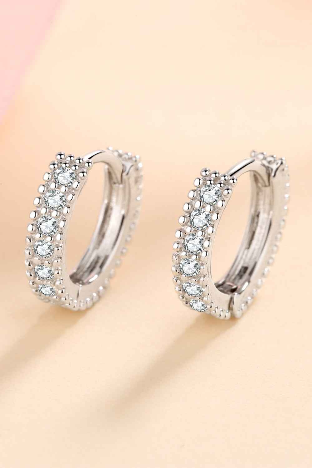 925 Silver Moissanite Huggie Earrings
