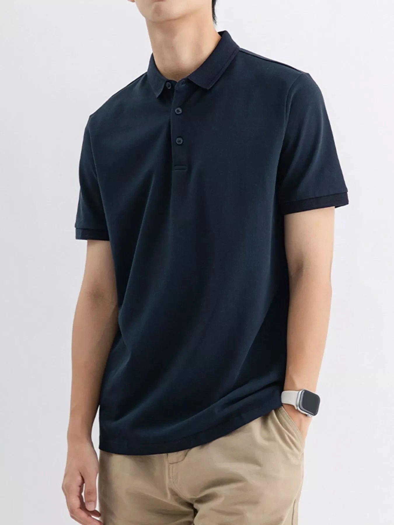 Men's Plus Size Solid Color Short Sleeve Polo
