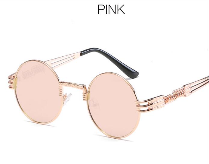 Spring Leg Round Frame Sunglasses - Amaryllisstores