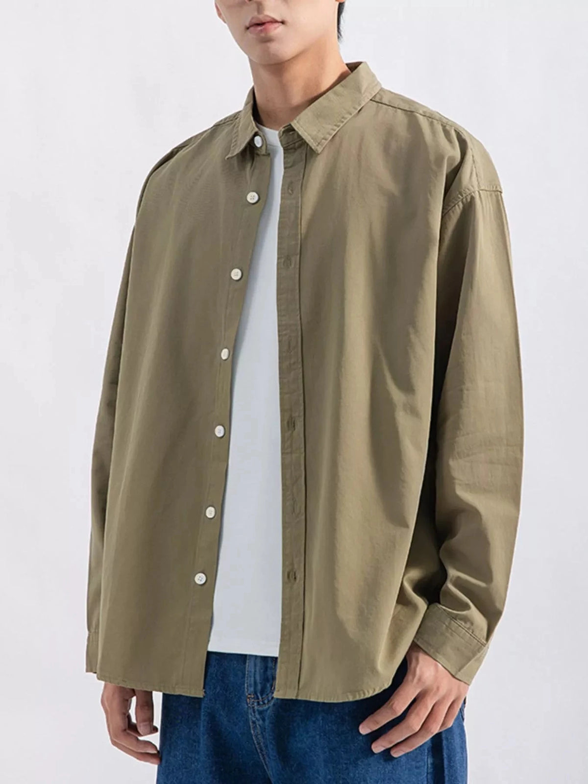 Men's Plus Size Button Up Long Sleeve Shirt