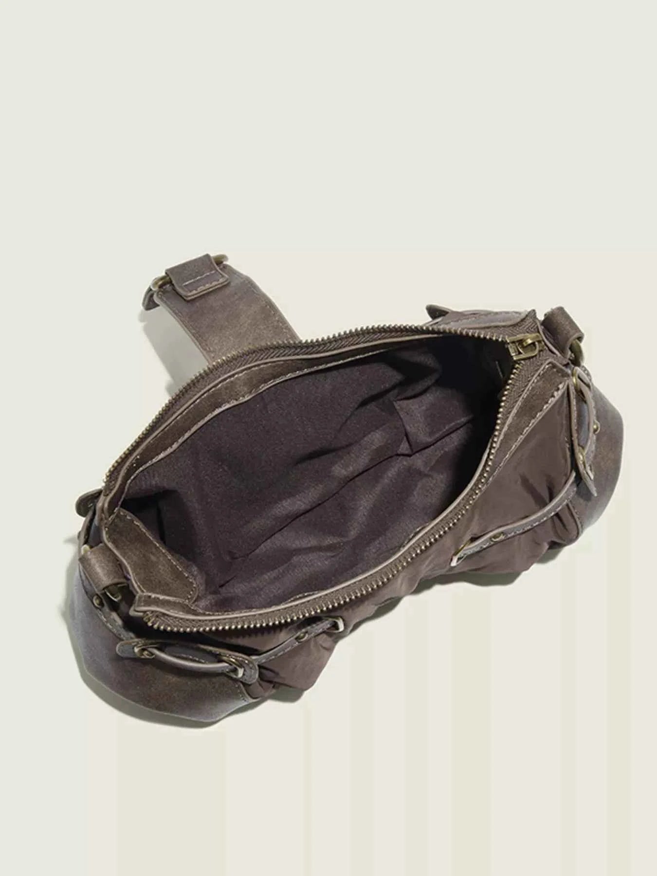 Vintage Buckle Accent Shoulder Bag