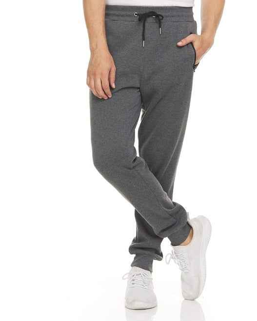 Men's Slim-Fit Fleece Sweatpants with Zip Ankle Cuffs