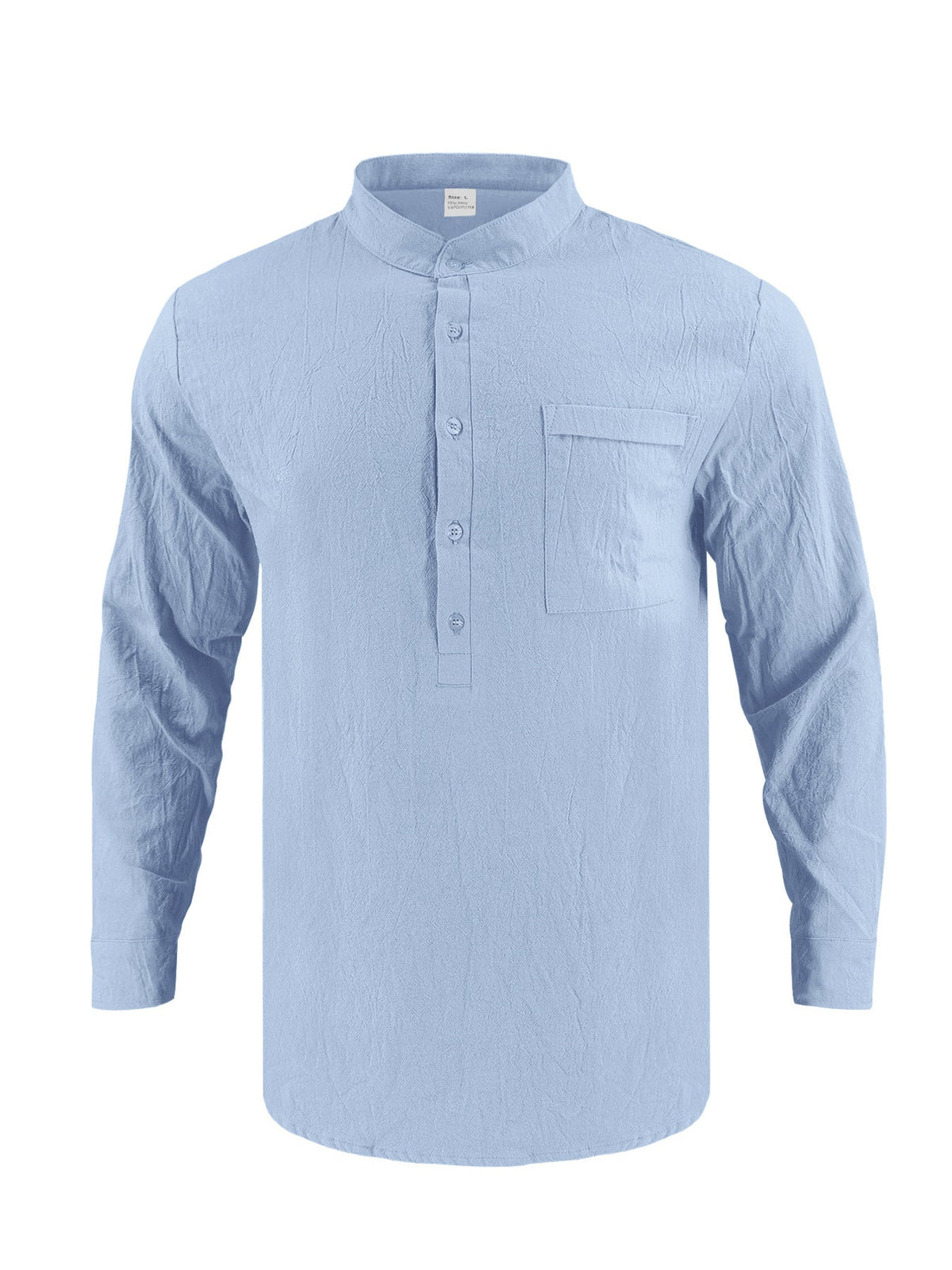 Men's Full Size Button Detail Long Sleeve Shirt Plus Size