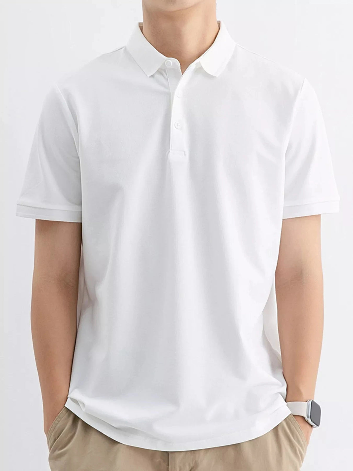 Men's Plus Size Solid Color Short Sleeve Polo