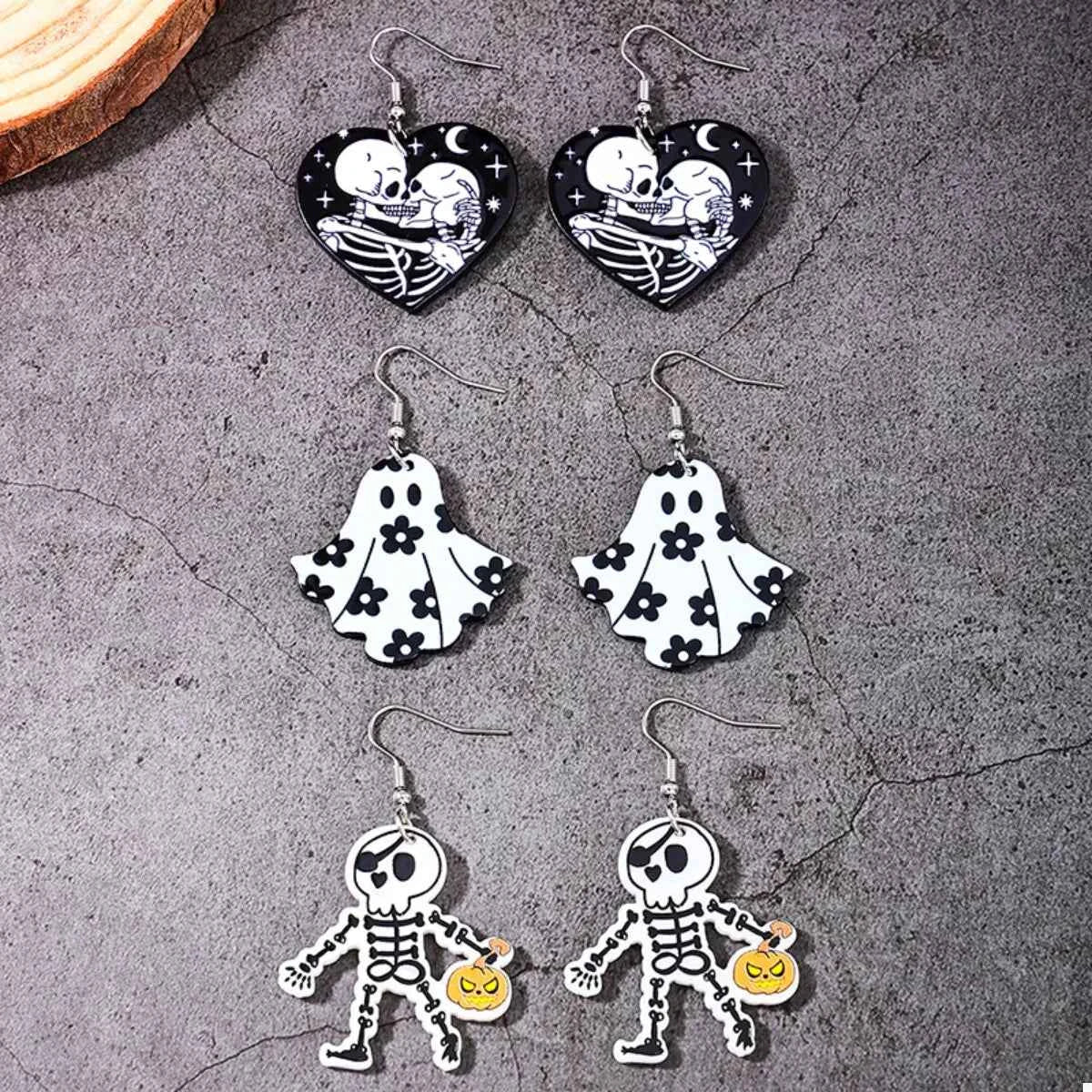 Halloween Acrylic Dangle Earrings, 3 Pairs