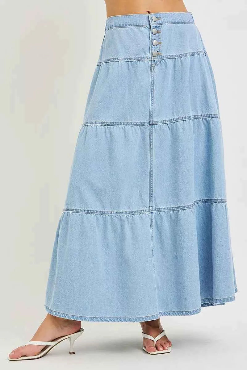 RISEN High Rise Ruffle Long Skirts