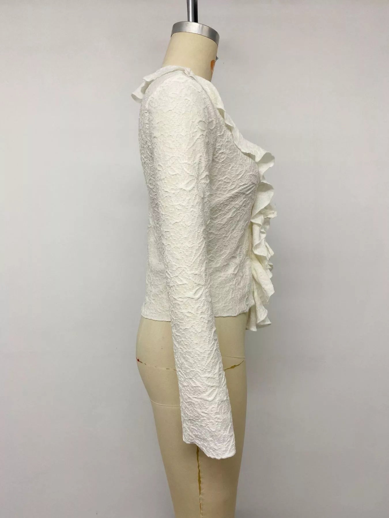 Ruffled Long-Sleeve T-Shirt. Ruffled Long-Sleeve T-Shirt