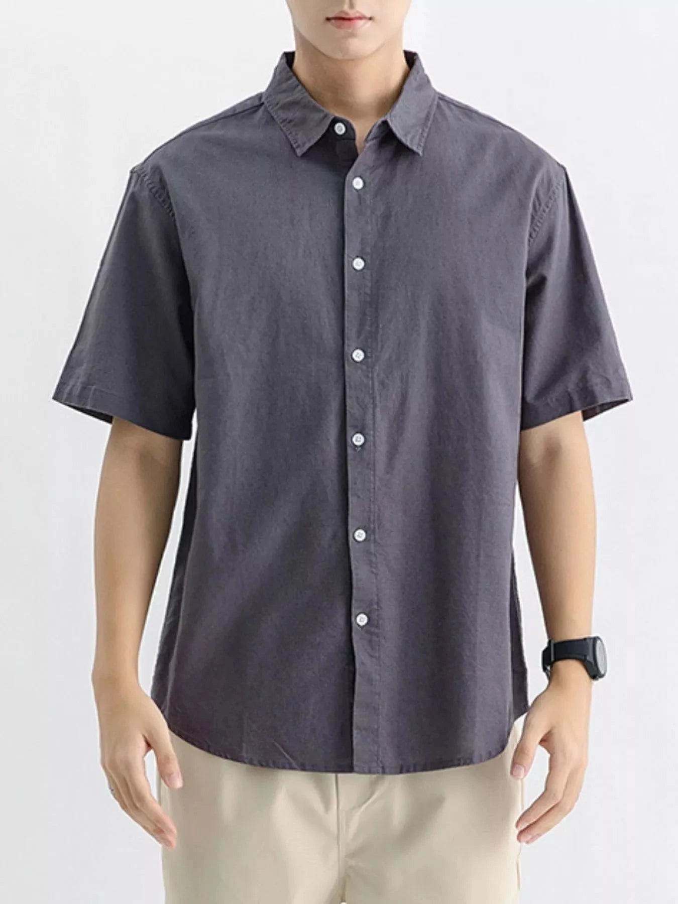 Men's Plus Size Casual Button Up Shirt