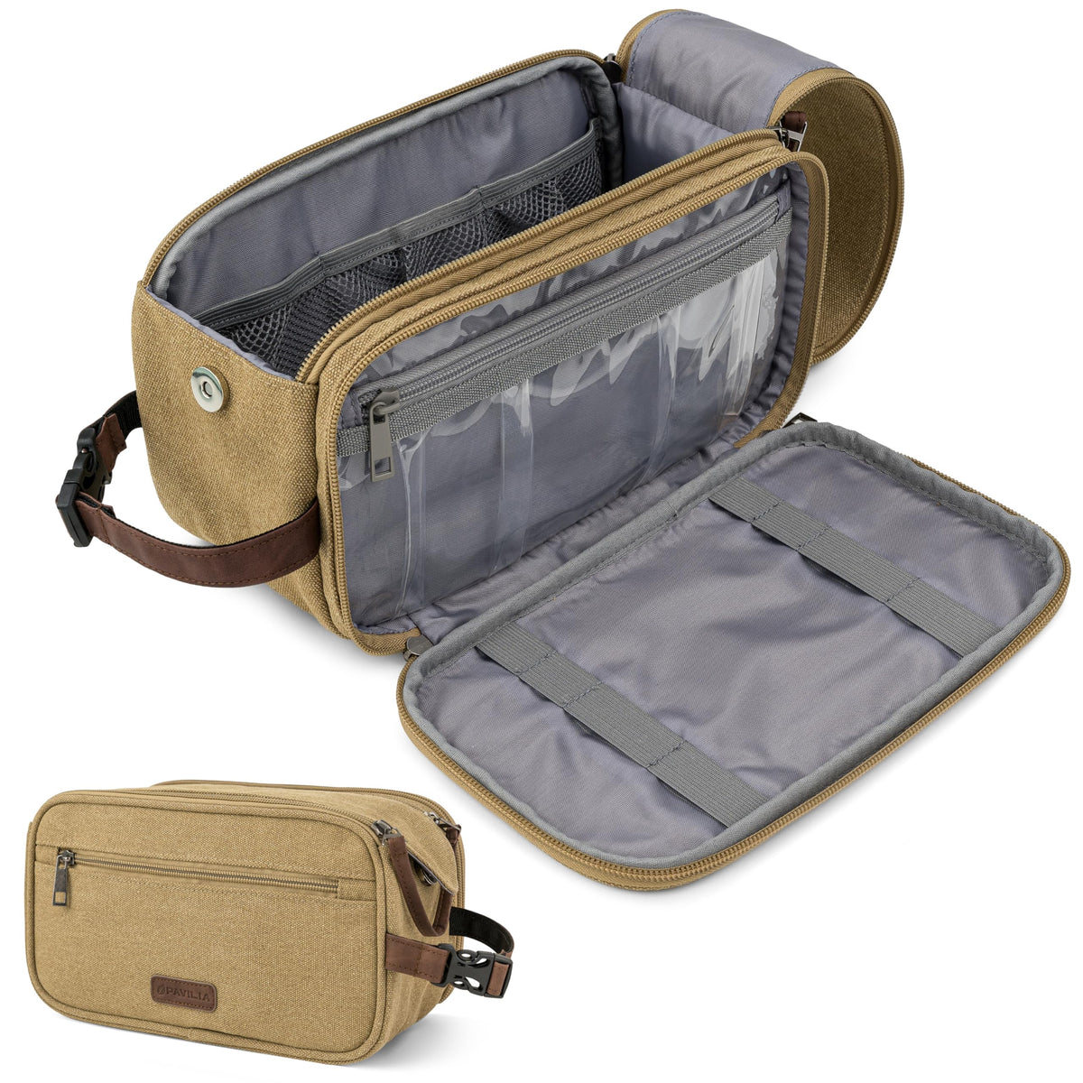 PAVILIA Men's Toiletry Bag | Your Essential Water-Resistant Dopp Kit for Travel - Amaryllisstores