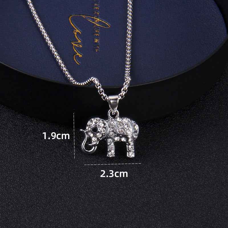 Diamond Owl Baby Elephant Tortoise Animal Pendant Female