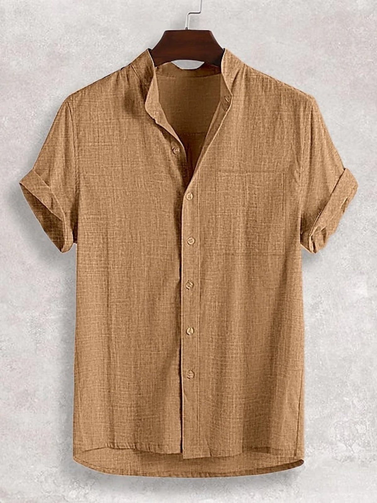 Men's Full Size Casual Button Up Short Sleeve Shirt Plus Size
