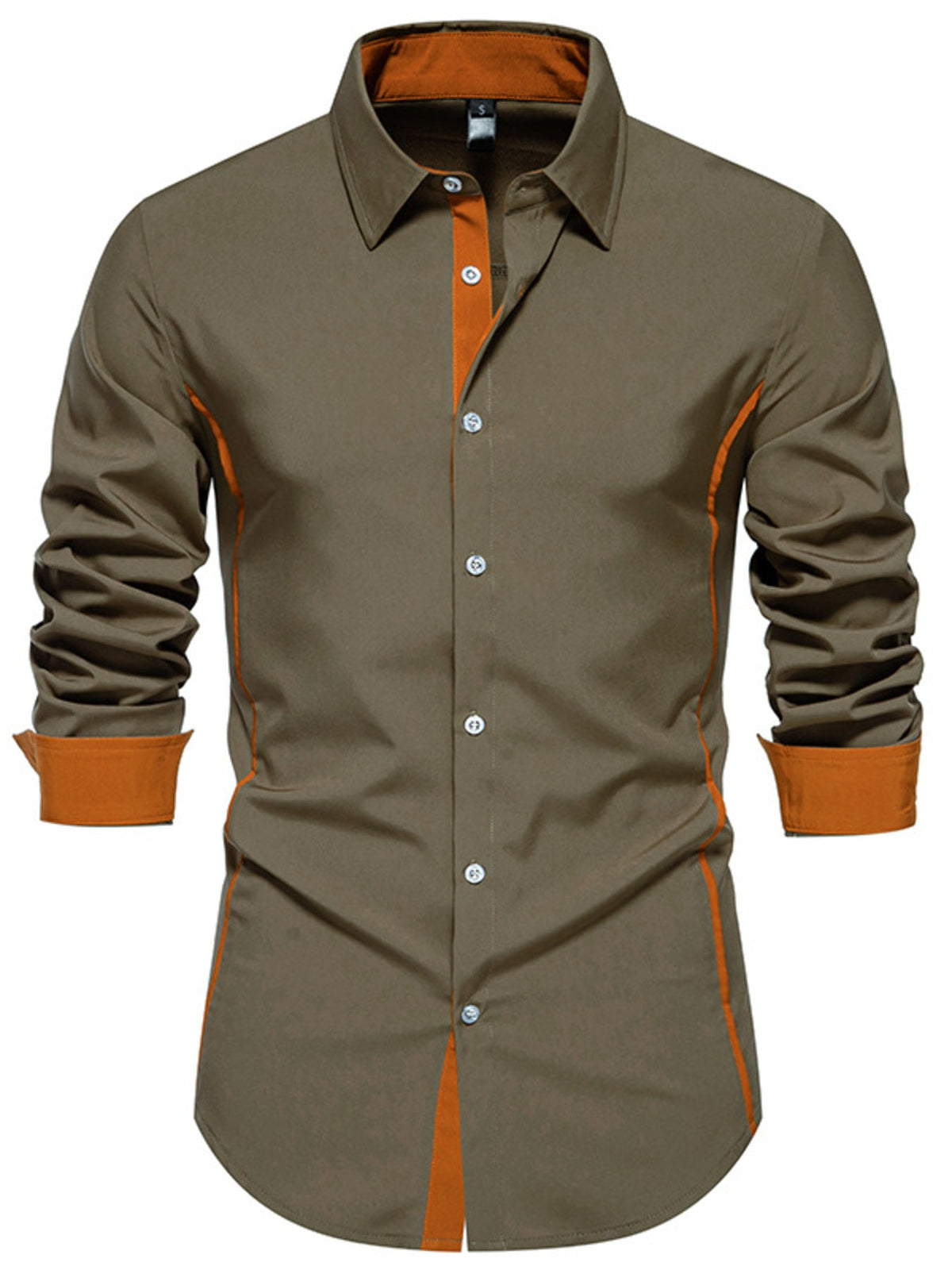 Men's Contrast Trim Button-Down Shirt