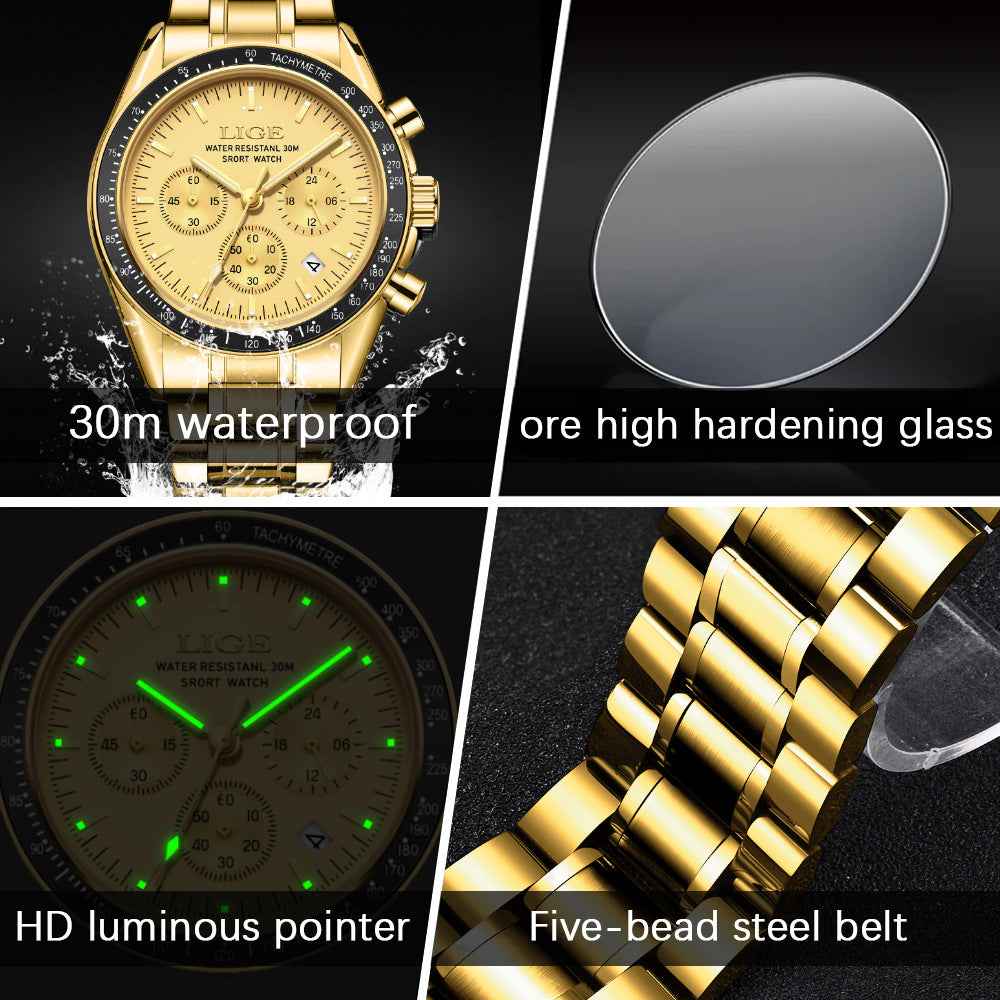 Men's Waterproof Luminous Calendar Quartz Watch