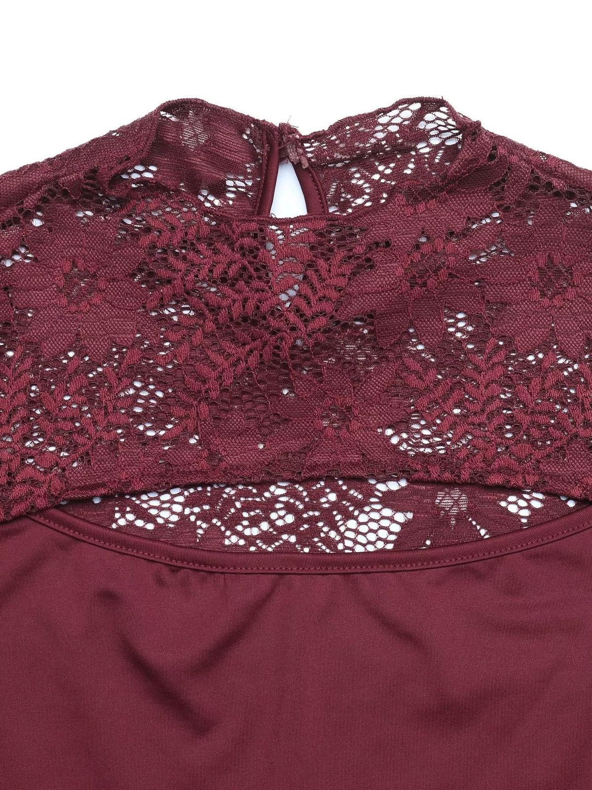 Lace Cut-out Flare Sleeve Bodysuit