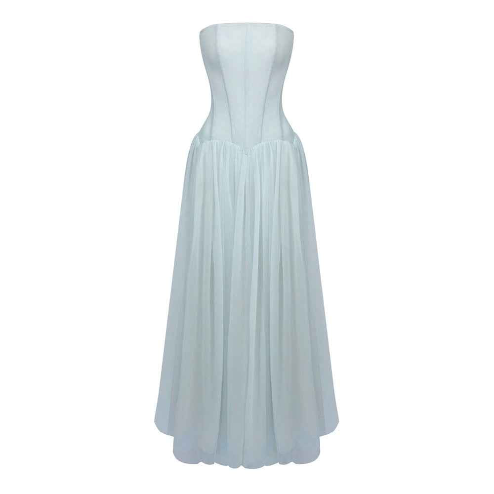 Off-the-shoulder Mesh Strapless Dress For Women