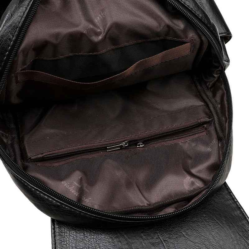 Women's Soft Leather School Backpack