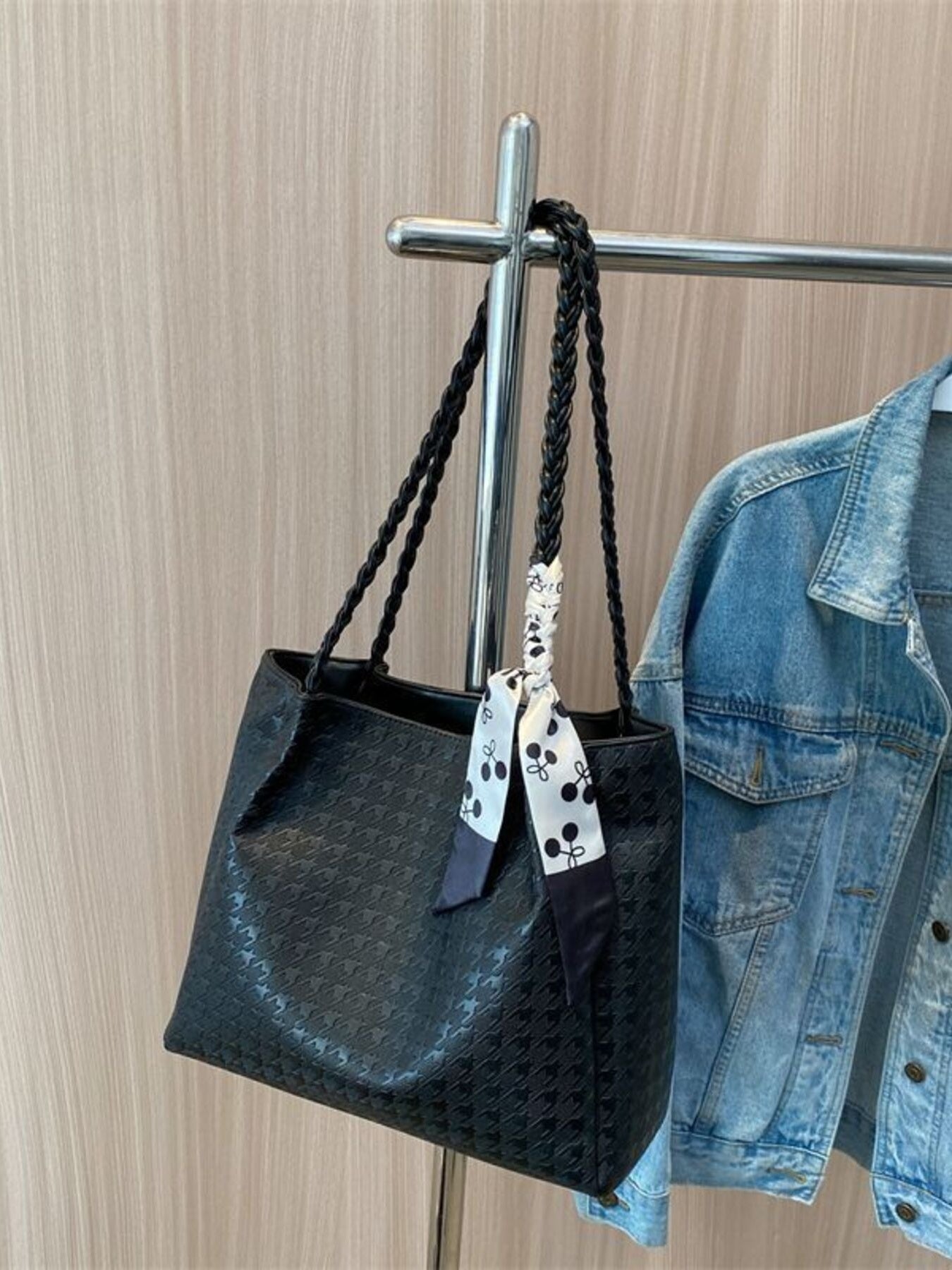 Braided Handle Tote Bag. Braided Handle Tote Bag